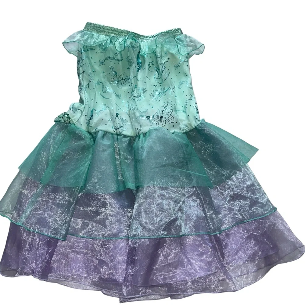 DISNEY Princess Ariel Little Mermaid Girls Strapless Costume Dress Size 7/8 - Picture 2 of 6
